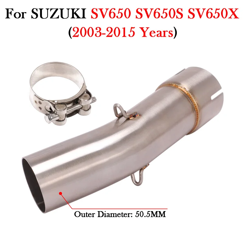 Slip On For SUZUKI SV650 SV650X SV650S 2003 - 2020 2021 2022 Motorcycle 51MM Exhaust Modify Escape Moto Muffler Middle Link Pipe