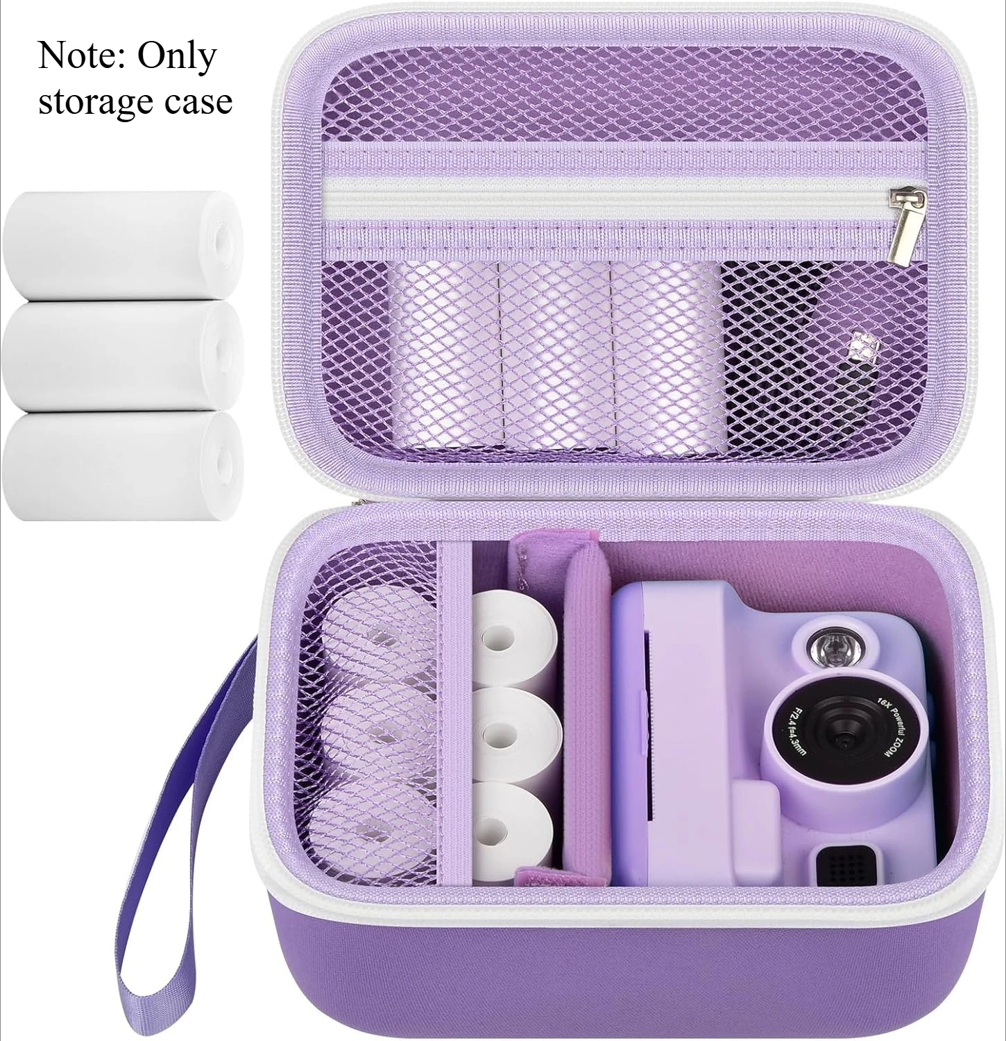 Estojo para câmera infantil com impressão instantânea para Dylanto para câmeras digitais DUDUDRAGON com 3 rolos de recarga de papel, bolsa de armazenamento para câmeras infantis