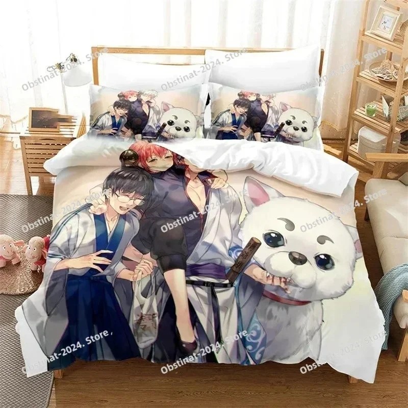 3D Anime Gintama Gintoki Sakata Bedding Set Duvet Cover Full Queen King Size Pillowcase Bed Printed Bed Set Aldult Kid Bedroom