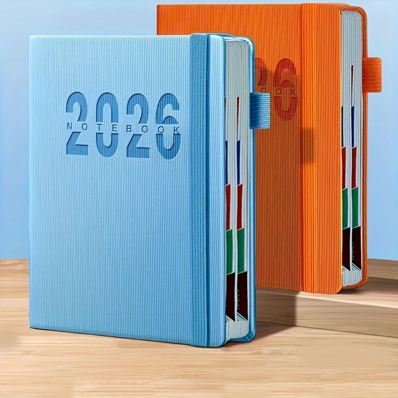 2026年アジェンダノートブック-英語プランブック-365日プランナー-ワンペーパー-ワンデイ-オフィス効率マニュアル-年間カレンダーノートブック