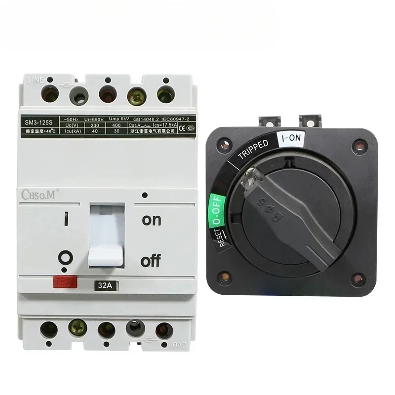 SM3-125S power switch interlocking JDS-4 circuit breaker rotary handle JCM3-125KD door opening and power-off connection