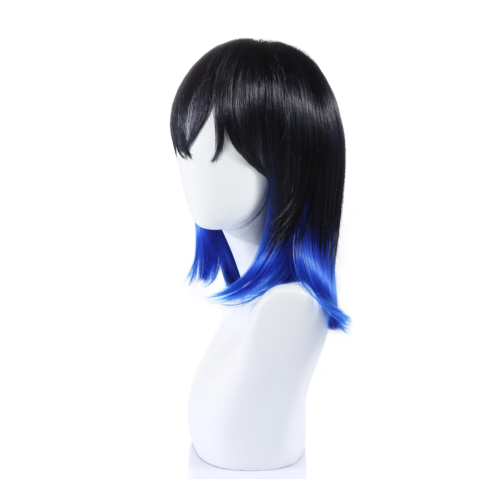 Cosplay Wig Ienzo Kamado Short Hair Pig Face Handsome Boy Black And Blue Gradient Wig