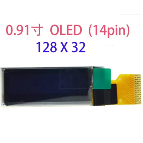 0.9" OLED Display 128x32 Pixels White 14P I2C IIC Interface SSD1306 Driver 220 UG-2832KSWEG02 UG-2832TSWEG02 Polar