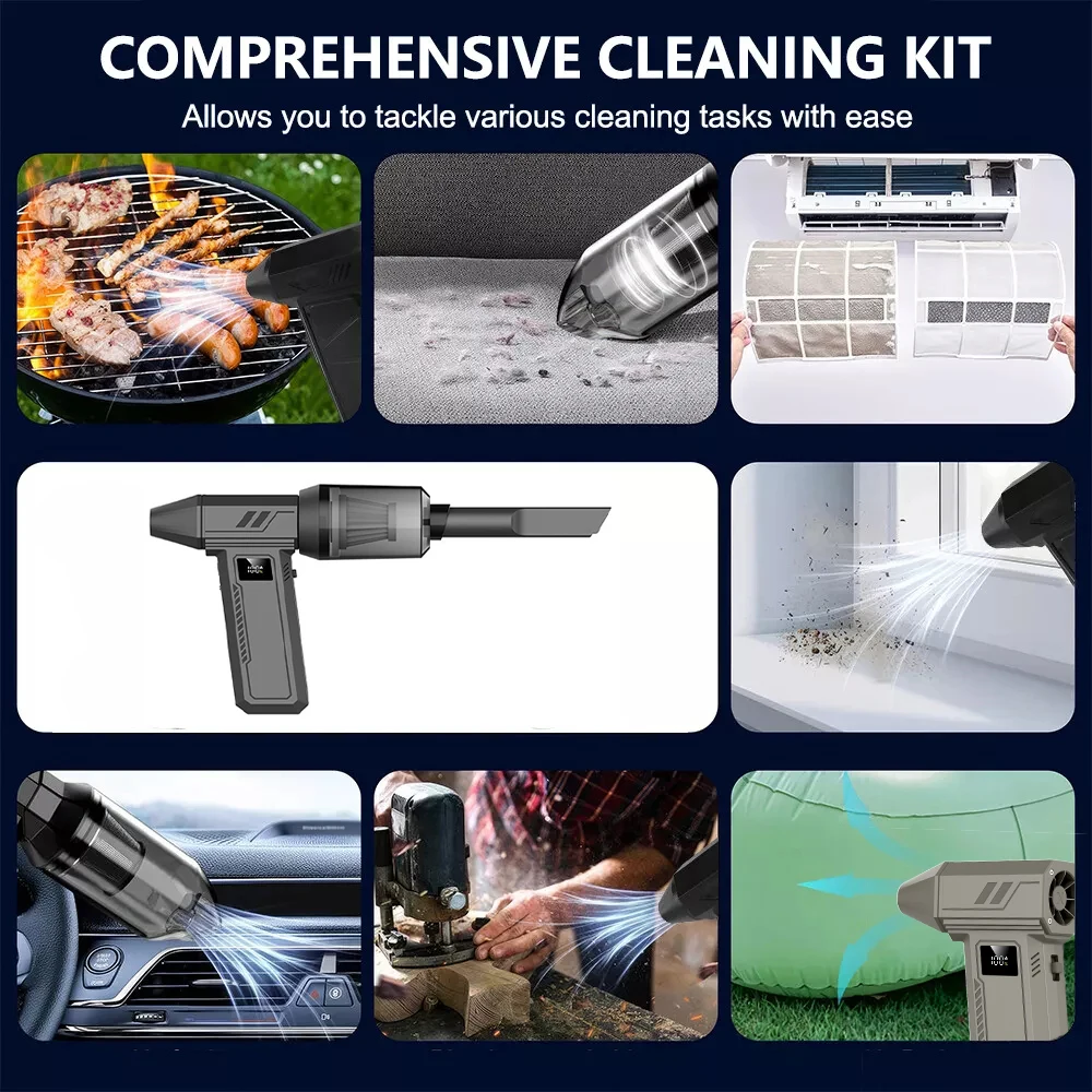 Turbo Jet Fan 180000RPM Mini Car Blowing Snow Cleaning Blower Tool Knob Stepless Speed Regulation Electric Air Duster