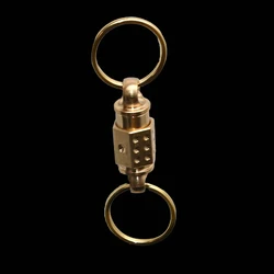 High Quality Brass Quick Release Open Keychain Key Ring Men 360° Rotary Universal Joint Car Key Chain EDC Quick Hang Buckle
