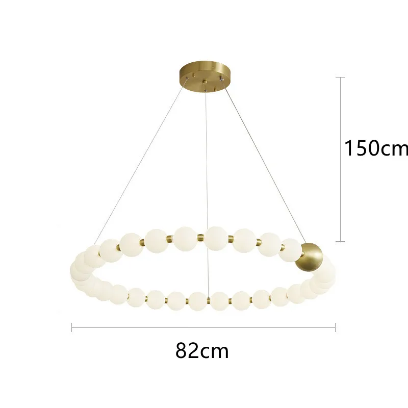 SANDYHA Nordic Runde Ring LED Decke Kronleuchter Acryl Gold für Esszimmer Wohnzimmer Tisch Mitte Schlafzimmer Anhänger Beleuchtung Dekor Leuchte 4