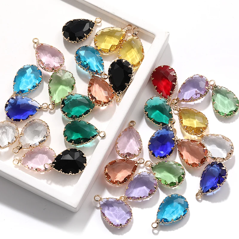 

13x18mm Drop Pendant Golden Copper Claw Glass Crystal with Hole Rhinestone For Jewelry DIY Earrings Necklace Wedding Decoration