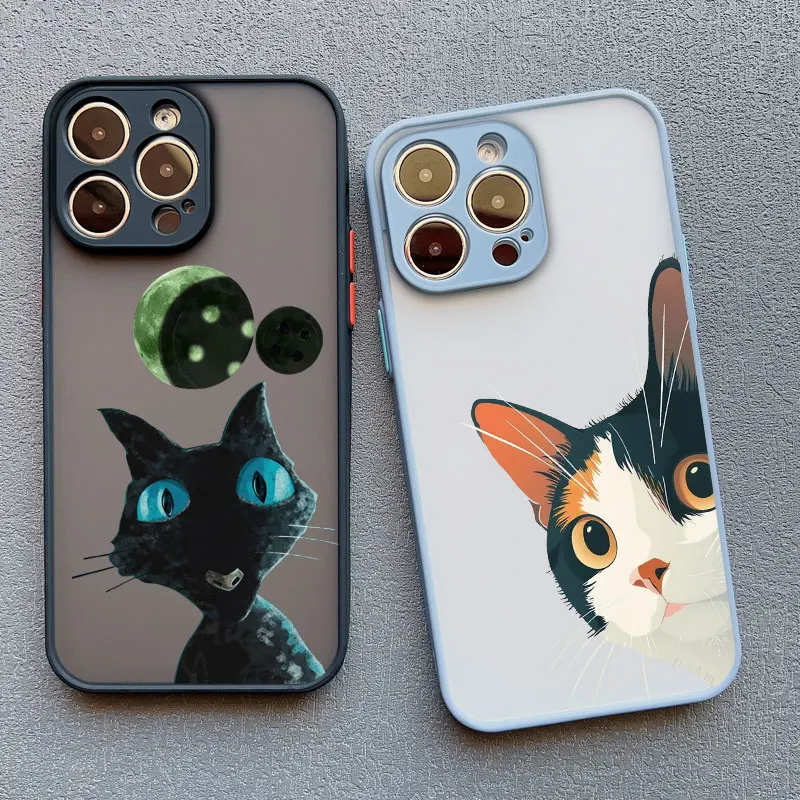Freche Kätzchen Lustige Katzen-Kunst Handyhülle für iPhone 16 11 12 13 14 17 Pro Max 15 14 16 Plus X XR XS Stoßfeste Rückabdeckung Schutzhülle – Detail 12