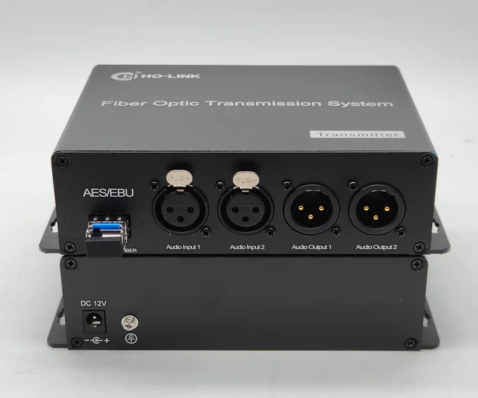 

2 channels bidirectional AES/EBU Digital Audio Fiber Optic Converter transmitter receiver