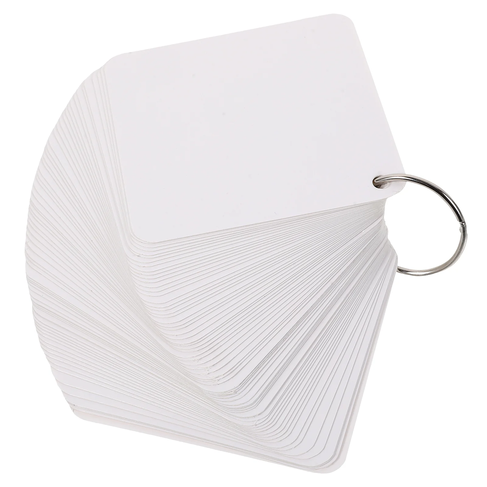 Blank Card White Flashcards Notepad With The Rings DIY Pads Pre Hole Punched Index Notebook Multipurpose for Studying