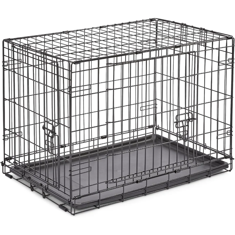 

New World Newly Enhanced Double Door New World Dog Crate, Includes Leak-Proof Pan, Floor Protecting Feet, & New Patented