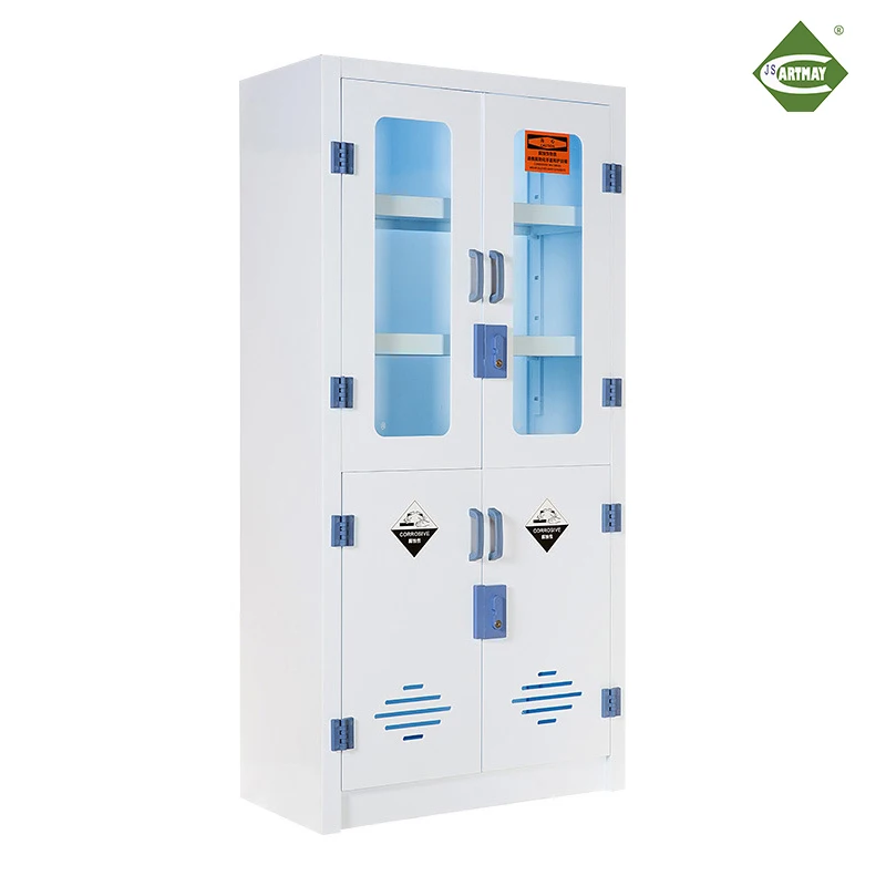 خزانة تخزين زجاجات الكاشف الكيميائي للمختبر Cartmay، خزانة أوعية زجاجية