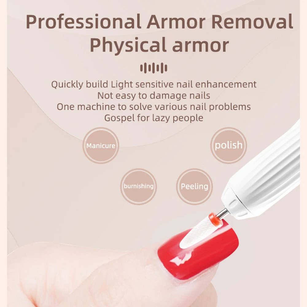 BNG Electric Nail Drill File with UV Lamp Professional Cordless Nail Drill Machine for Acrylic Nails Polishing