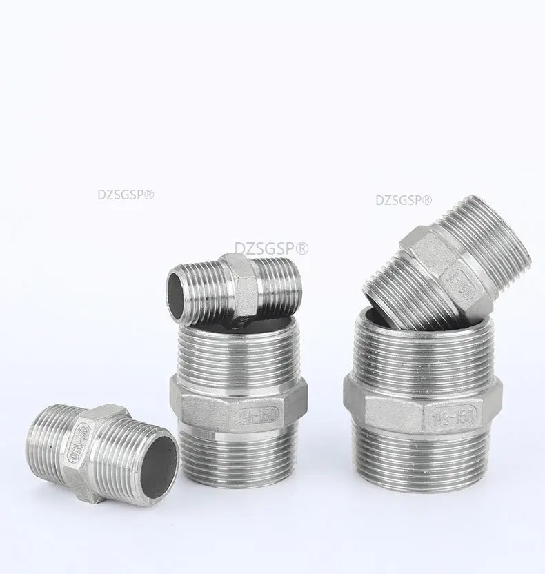 Male Thread Hex Pipe Fittings Quick Adapters Connectors Fast Coupling  Coupler Stainless Steel