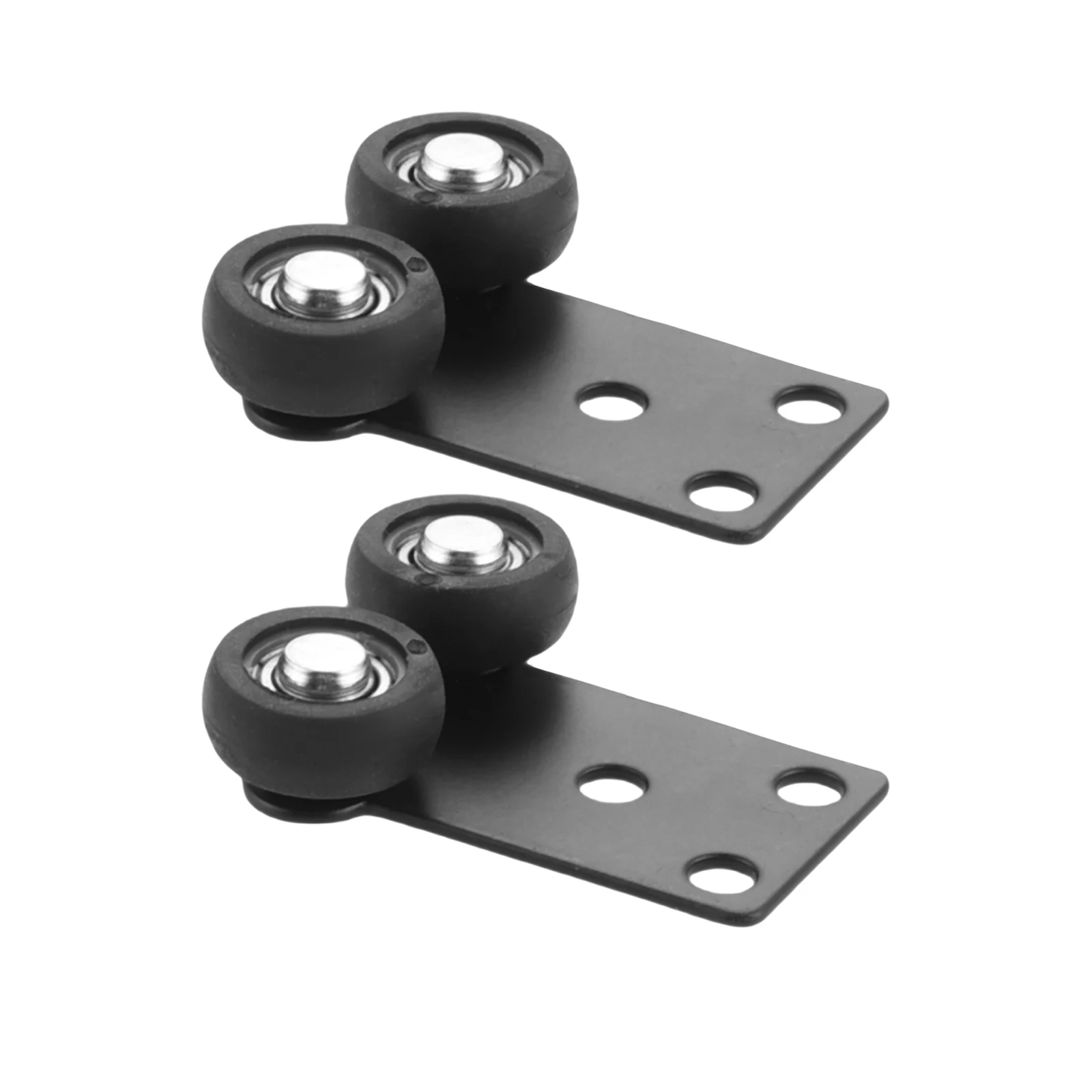 2pcs Sliding Door Rollers T-upper Pulley fit Sliding Glass Cabinet Door Solid Metal Support Push-pull Wheels Power-coated Silent