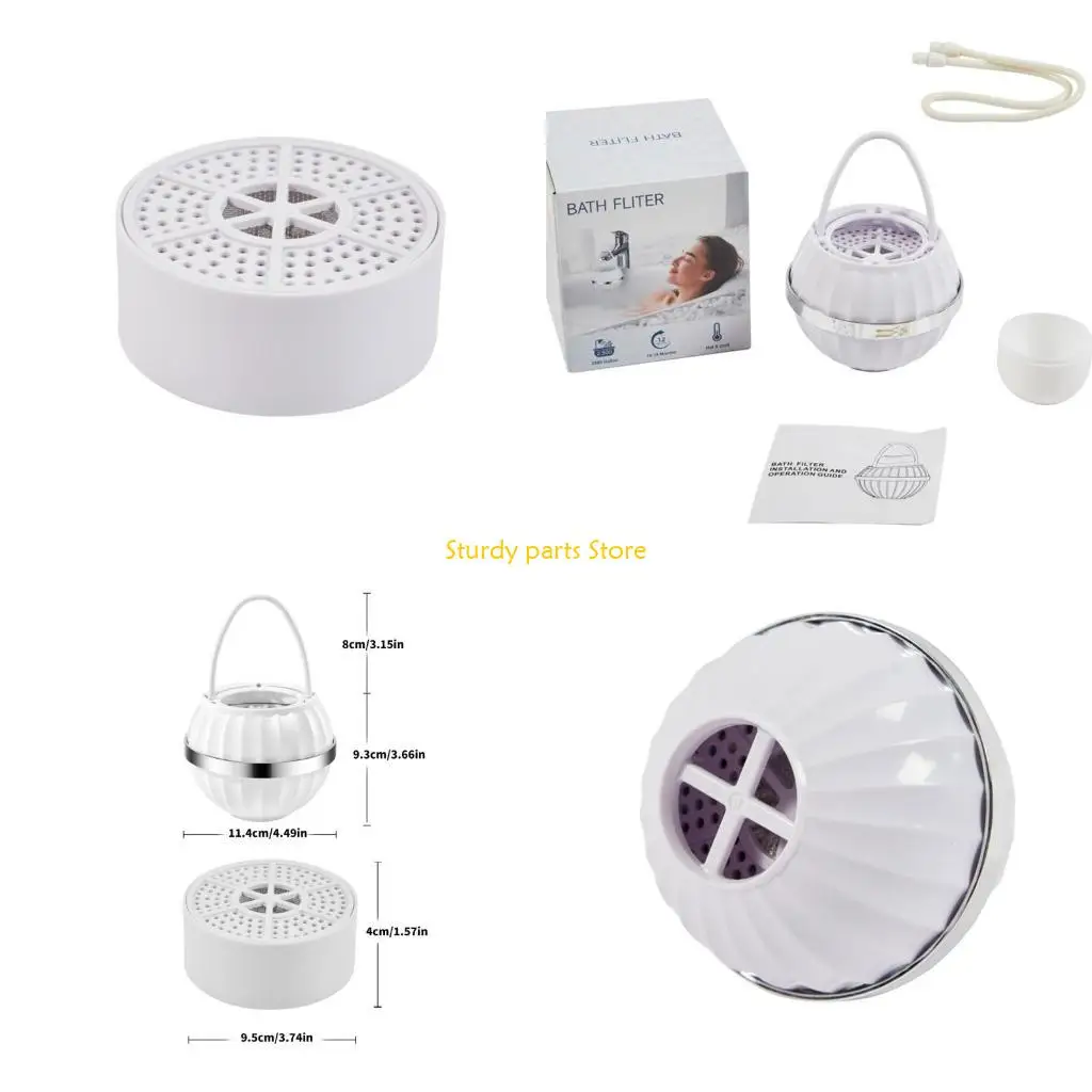 

97QC Portable Hangings Bath Filter 8 Layer Filtration Bathtub Water Filter Enduring