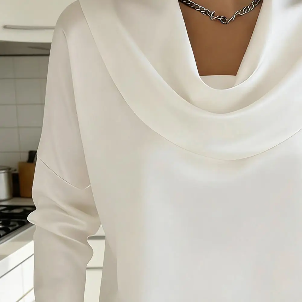 

Женская модная атласная рубашка, блузка со свободным воротником, топы, весна-осень 2026, повседневная офисная рубашка с длинными рукавами, элегантный женский топ