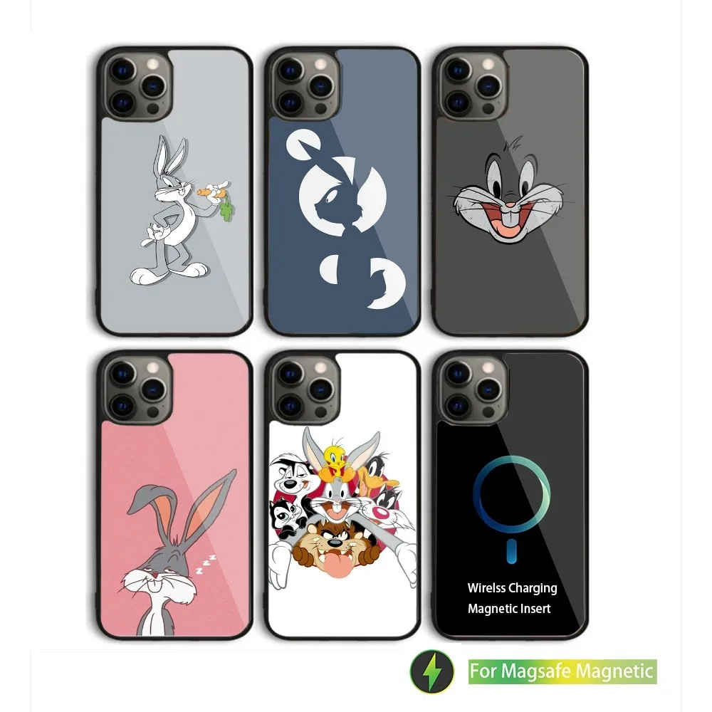 Bugs Cartoon B-BunnyS Phone Case For iPhone 15,14,13,12,11,Plus,Pro,Max Mini Magsafe Magnetic Wireless Charging