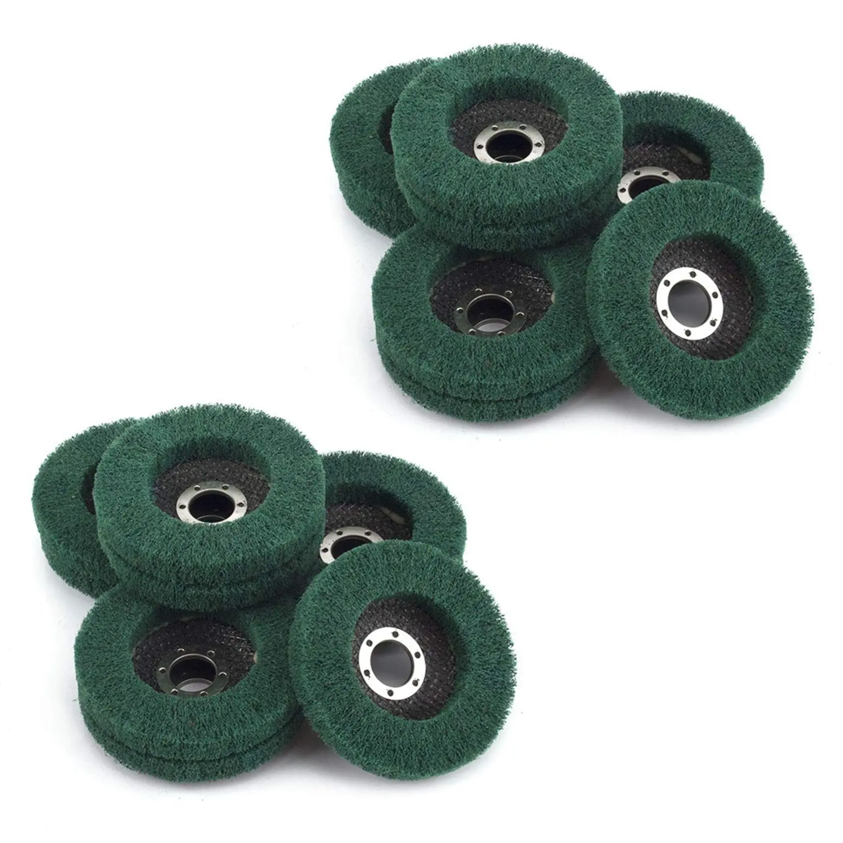 A98E-10Pcs Nylon Fiber Flap Wheels Polishing Buffing Wheel Scouring Pad Grinding Disc For Angle Grinder For Metal Polisher