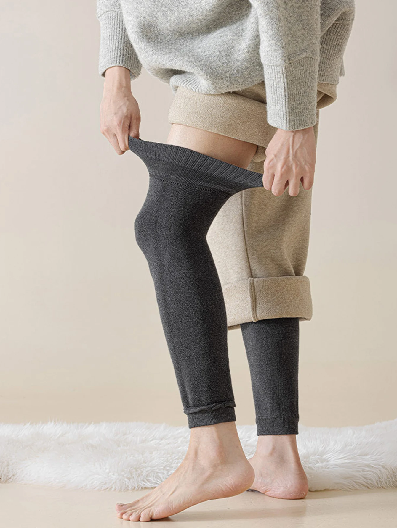 1/2/3/4 أزواج من الجوارب الرجالية السميكة والدافئة التي تصل إلى الركبة