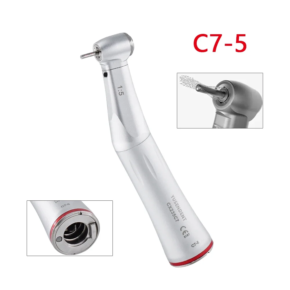 COXO YUSENDENT Den  tal 1:5 Increasing Fiber Optic Inner Channel Contra Angle Low Speed Handpiece C7-5