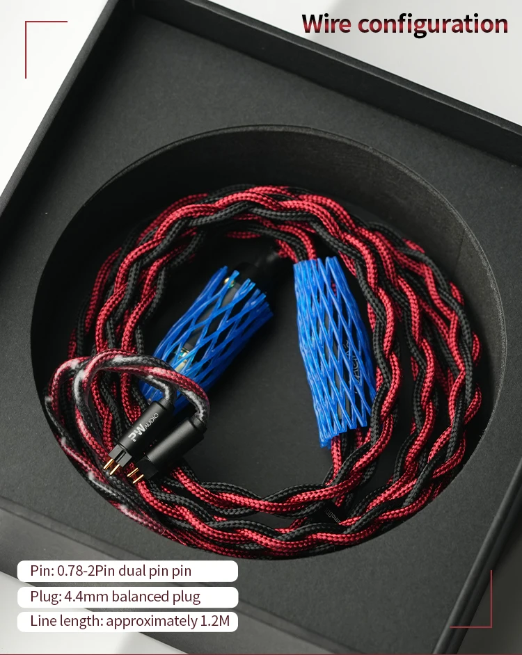 GothamPro & PWaudio 0.78mm 2PIN BAGA 오디오 케이블 레드-블랙