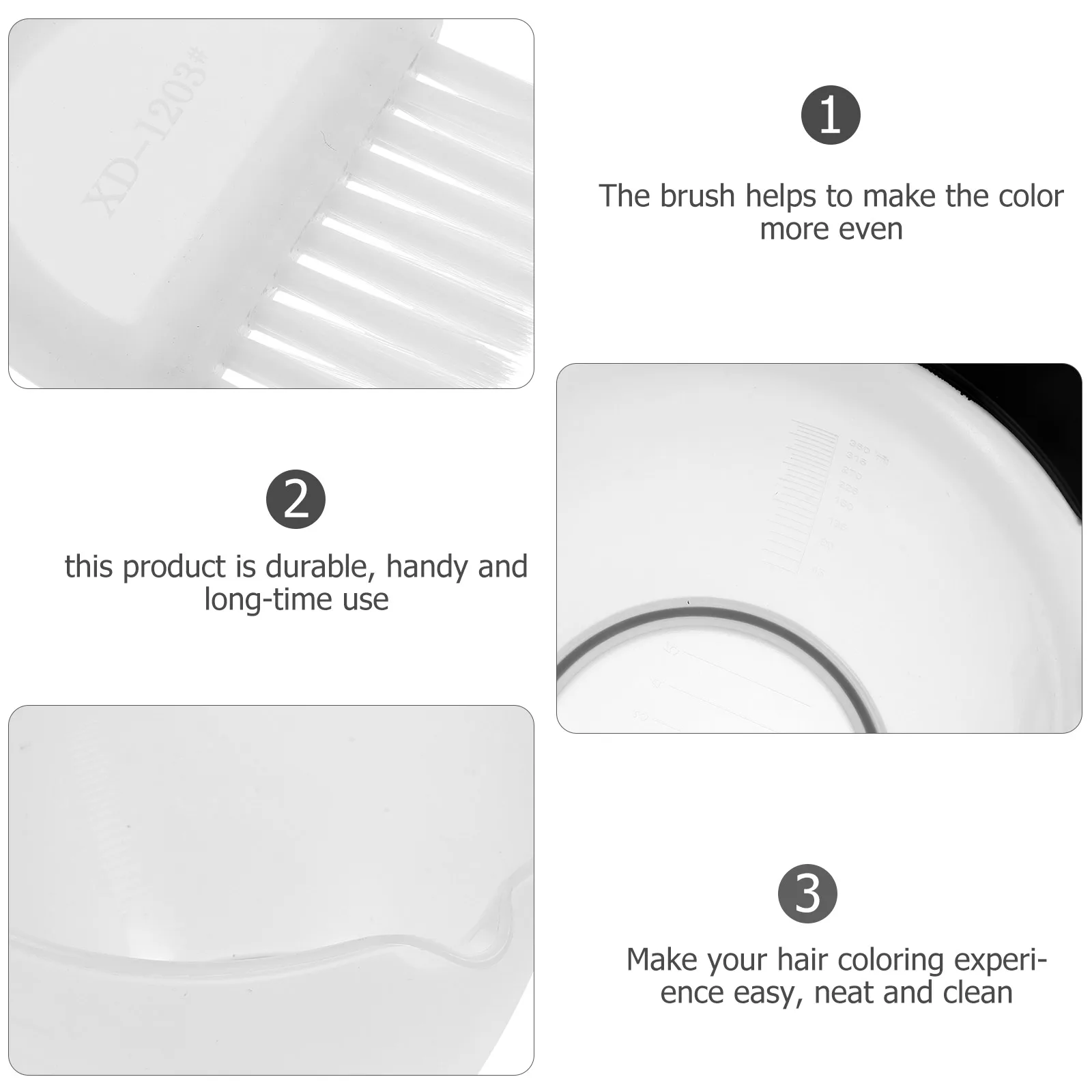

1Set Hair Dye Brush and Color Bowl Durable Hairdressing Tool Easy Hair Tint Application and Treatment Hairdressing Brush