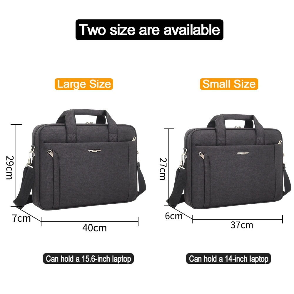 Business men\'s briefcase canvas waterproof large capacity 15.6 inches 14 inches laptop bag document work bag office bag package