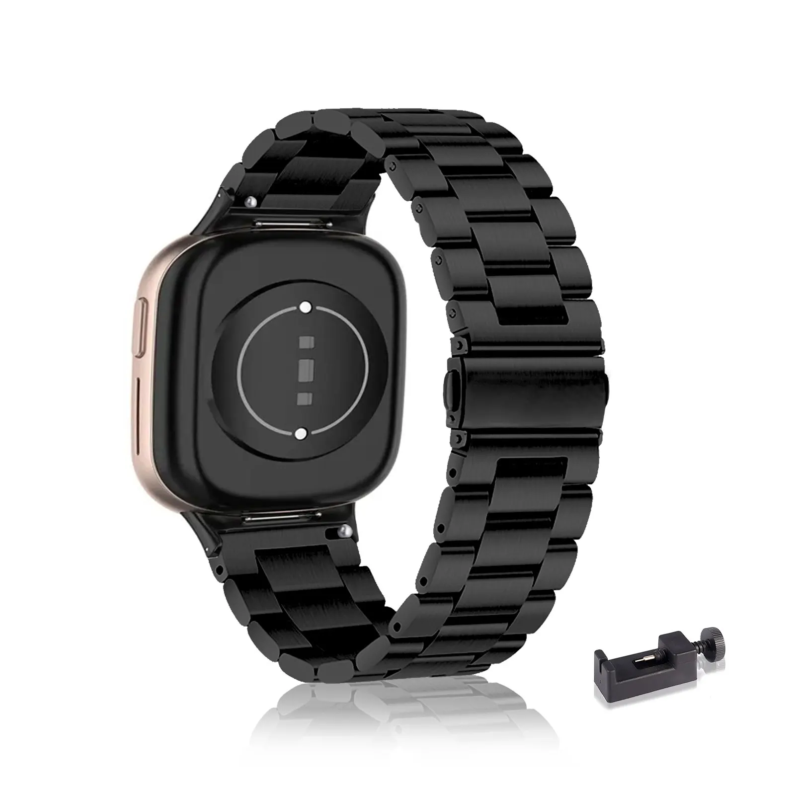 

Stainless Steel Bands for Honor Watch 4 Band, Three Columns Metal Replacement Strap