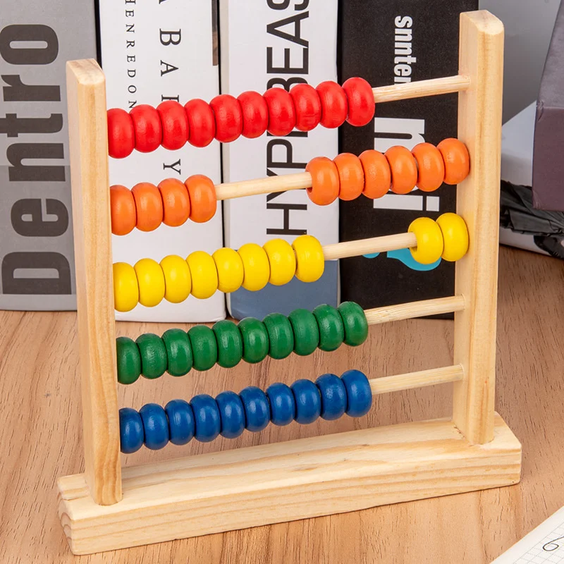 New Children Mini Wooden Abacus Early Math Learning Toy Numbers Counting Calculating Beads Abacus Montessori Educational Toy