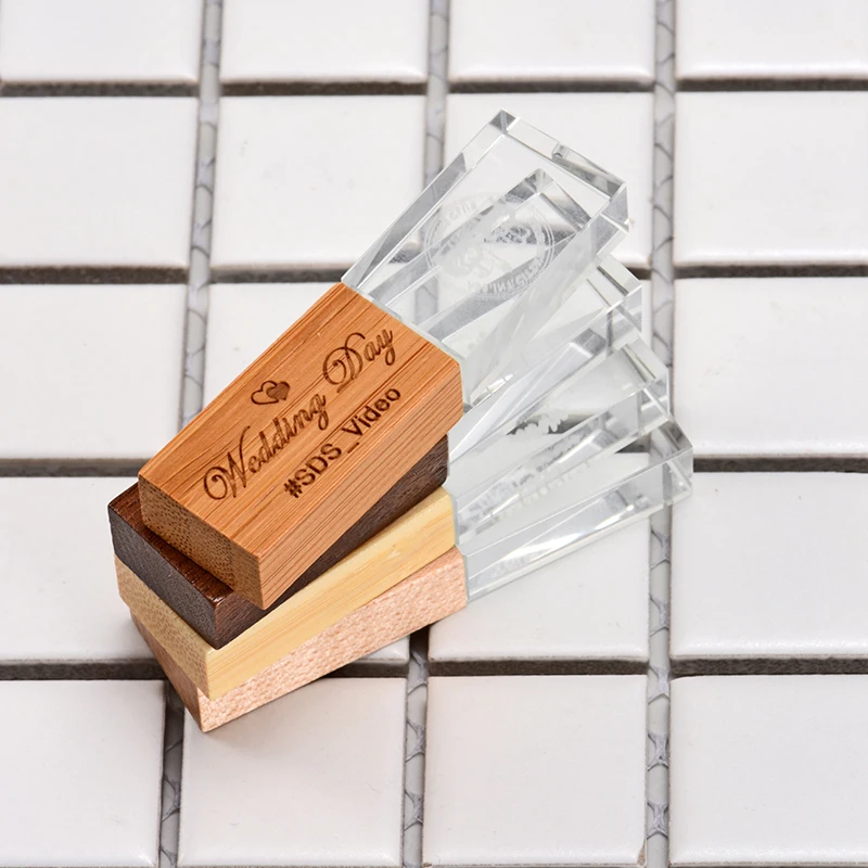 Кристаллический флэш-накопитель 64 ГБ USB 3.0 32 ГБ с индивидуальным логотипом, кленовый флэш-накопитель 16 ГБ, 8 ГБ, подарки для свадебной фотографии, U диск 4 ГБ