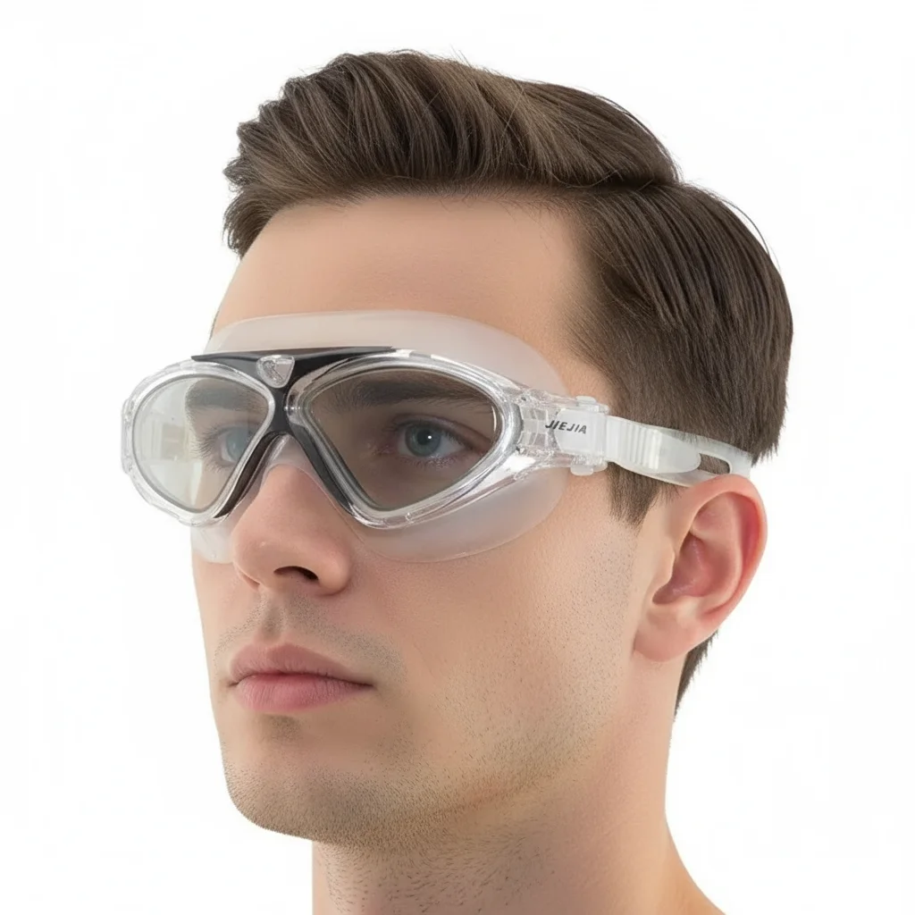 水泳ゴーグル水メガネシリコンベルト水中ビッグアイウェア防曇防水スポーツ光学メガネ男性女性