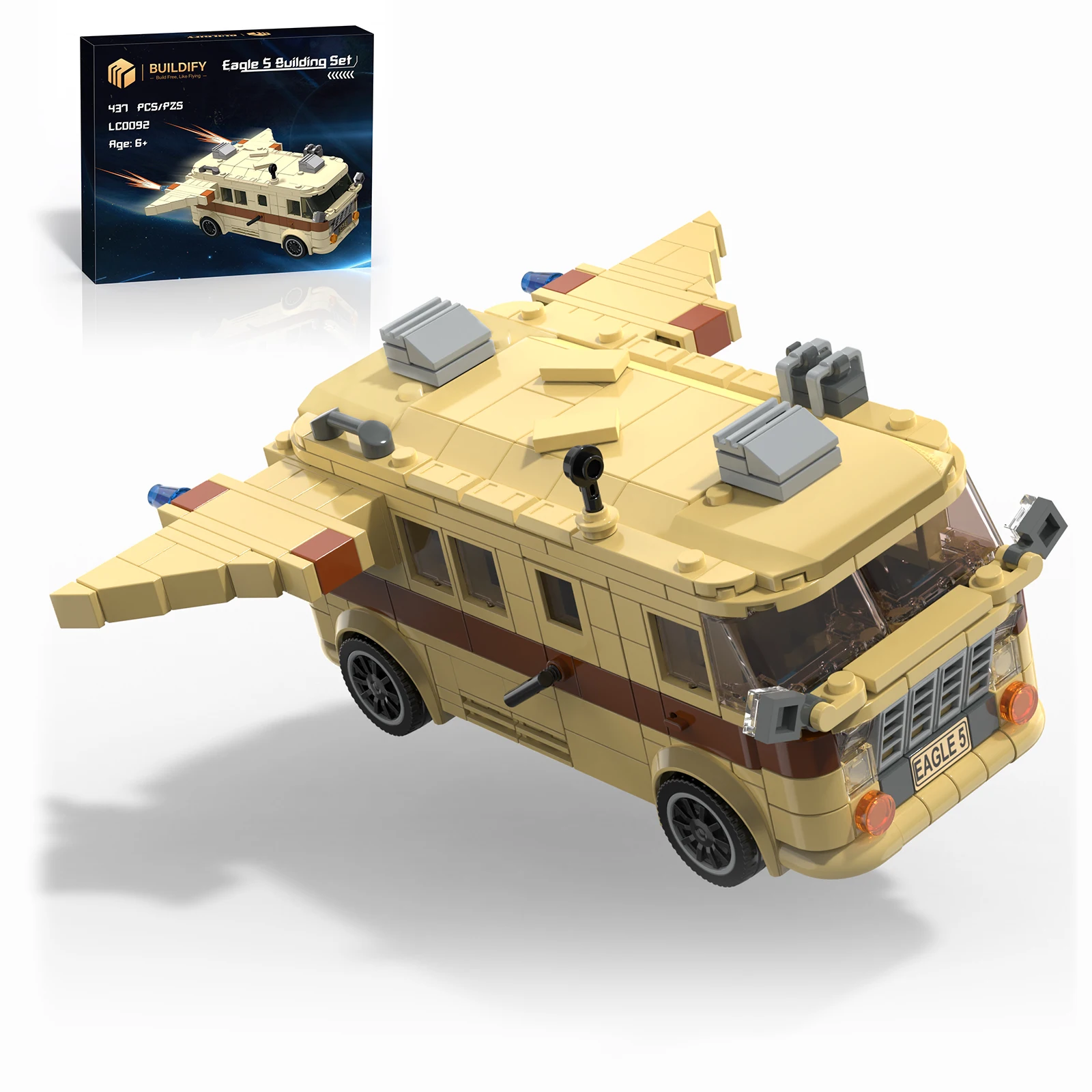 

Набор строительных блоков Spaceballs Eagle 5 - 437 деталей, модель космического корабля из фильма, коллекционная игрушка-подарок для детей и взрослых