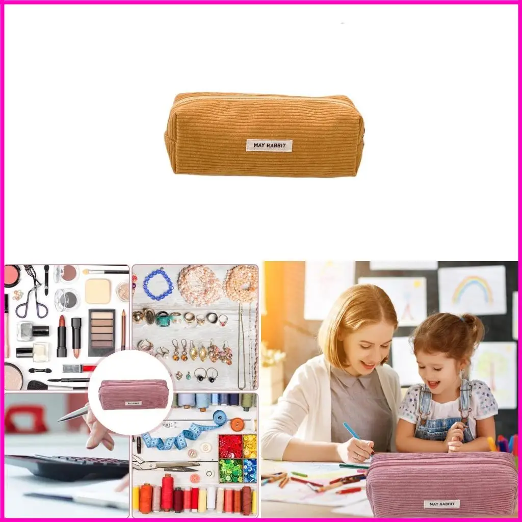 حقيبة قرطاسية حقيبة قلم رصاص Corduroy Case Case Pencizers PEN CARGE