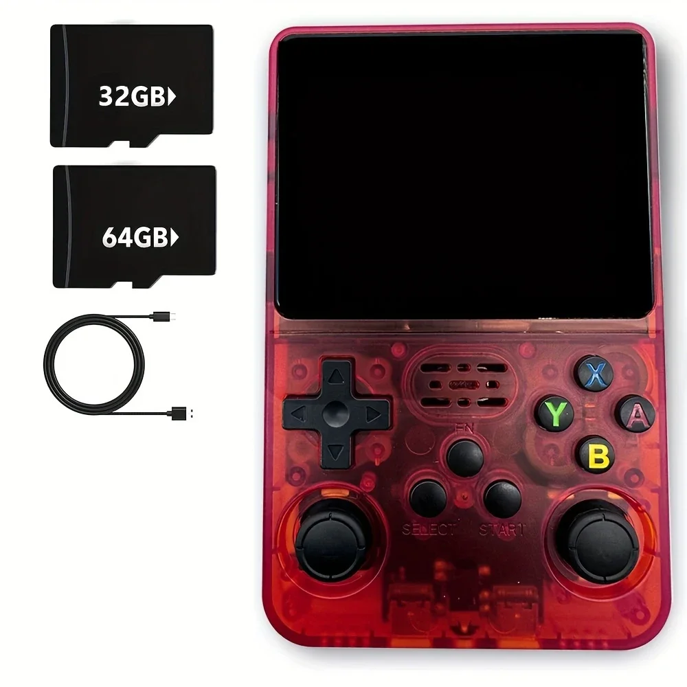 R36S Retro Video Handheld Device, Linux System, 3.5-inch IPS Screen, Built in 3000mAH Battery, Rechargeable Portable, 32G+64G TF image 3