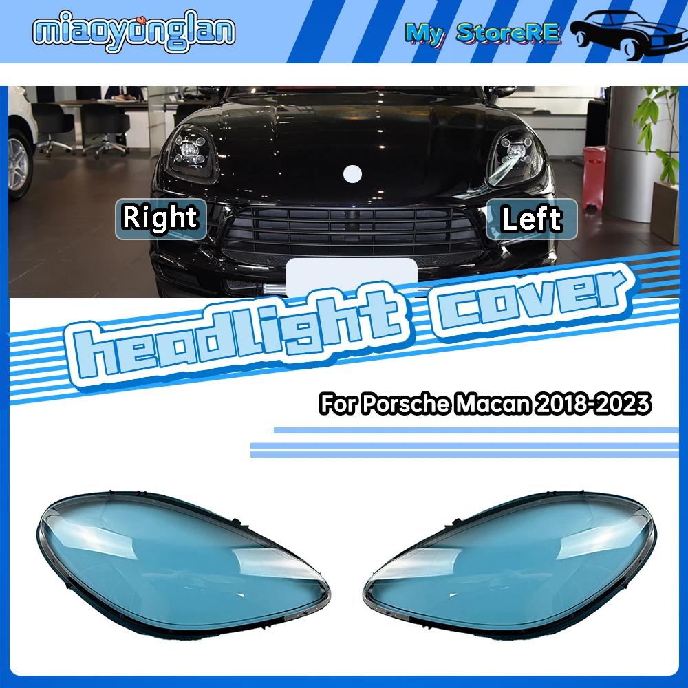 

For Porsche Macan 2018-2023 Headlamp Lamp Shell Transparent Mask Headlight Cover Lens Plexiglass Replace Original Lampshade