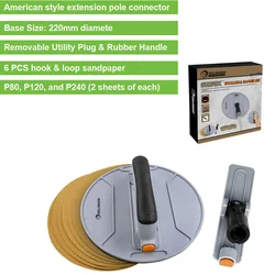 Drywall Sanding Kit, sander Sanding Frame with Comfort Grip Rubber Handle & 6 Pcs Sandpapers, for Smooth Walls Ceilings Repair