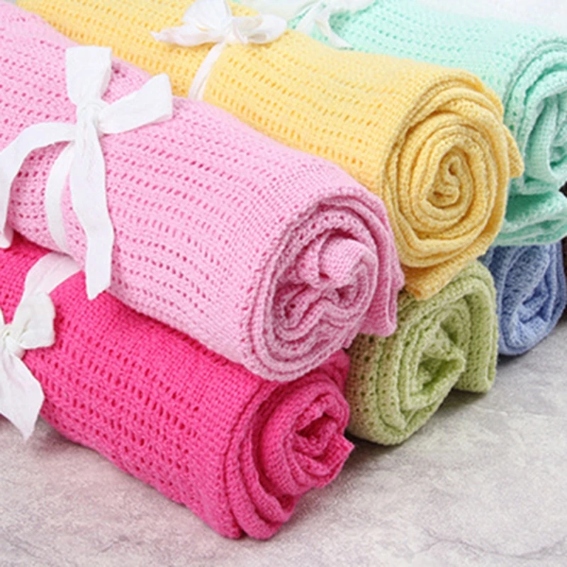 

Baby Cutout Muslin Swaddle Wrap Solid Color Cotton Baby Lace Blankets Newborn Receiving Blanket Infant Bath Towels