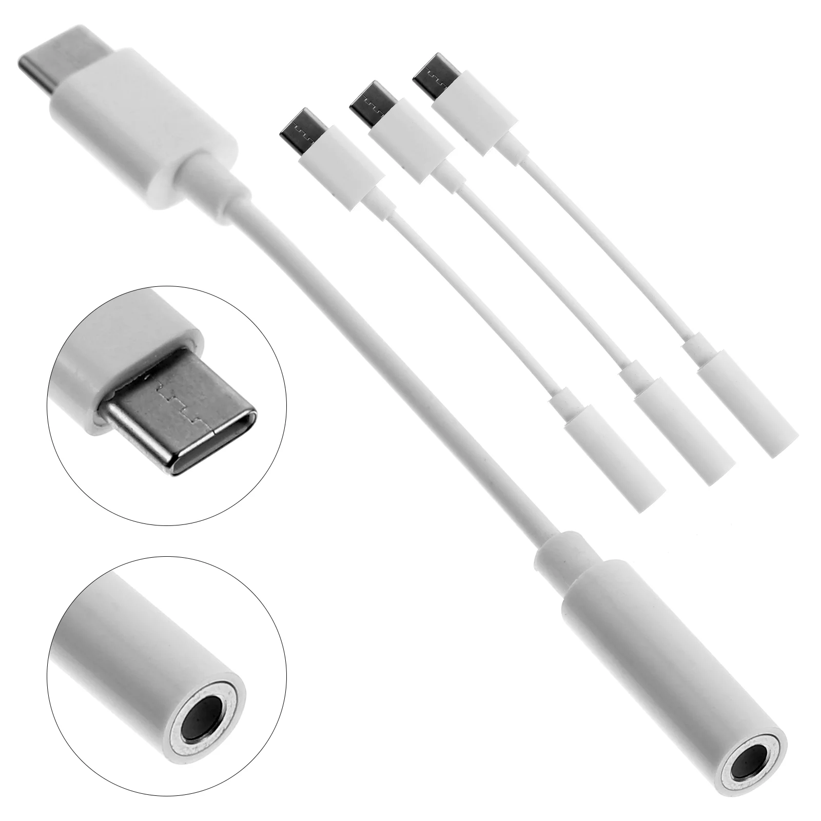 4 Pcs Typec Adapter Multi- Functional Adapters Earphone Converter Headsets Type-C Cable To 35mm Blootube Headphones USB