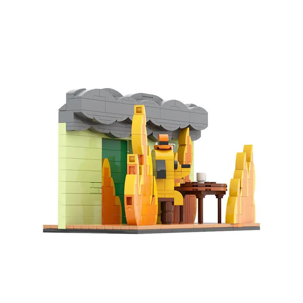 Bloques de construcción MOC creativos "este es buen cachorro" con fondo, decoración de modelo de juguete de partículas pequeñas, regalo para niños