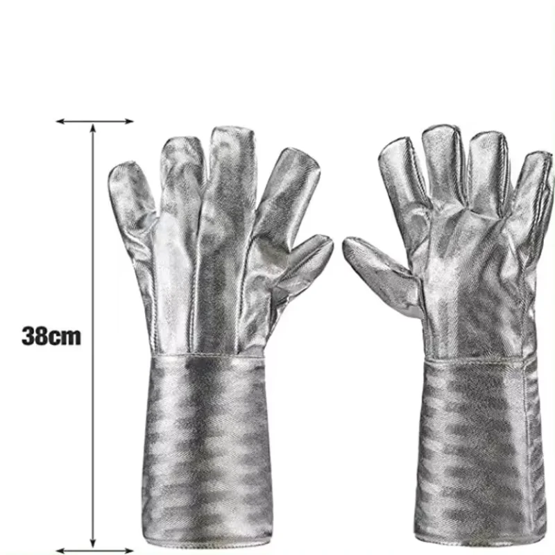 Imagem -02 - Luva Aluminizada de Aramida Personalizada Resistente ao Calor Combate a Incêndios Soldagem Segurança de Trabalho Folha de Alumínio Alta Temperatura