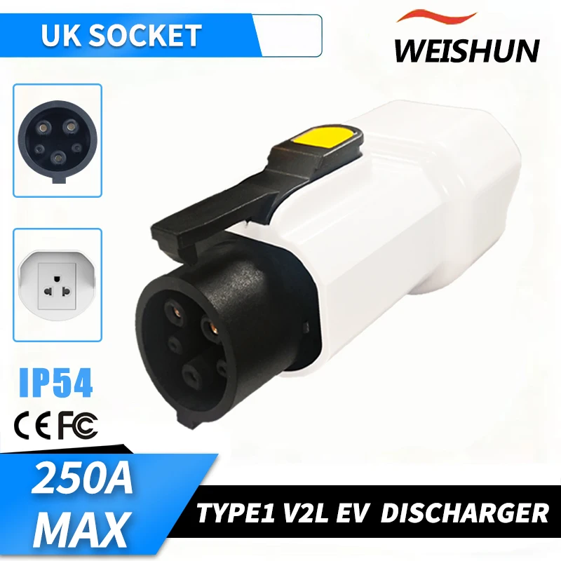 

J1772 Type 1 V2L Discharger Adapter to USA socket electric vehicle for Hyundai Kia EV 16A 3.5KW
