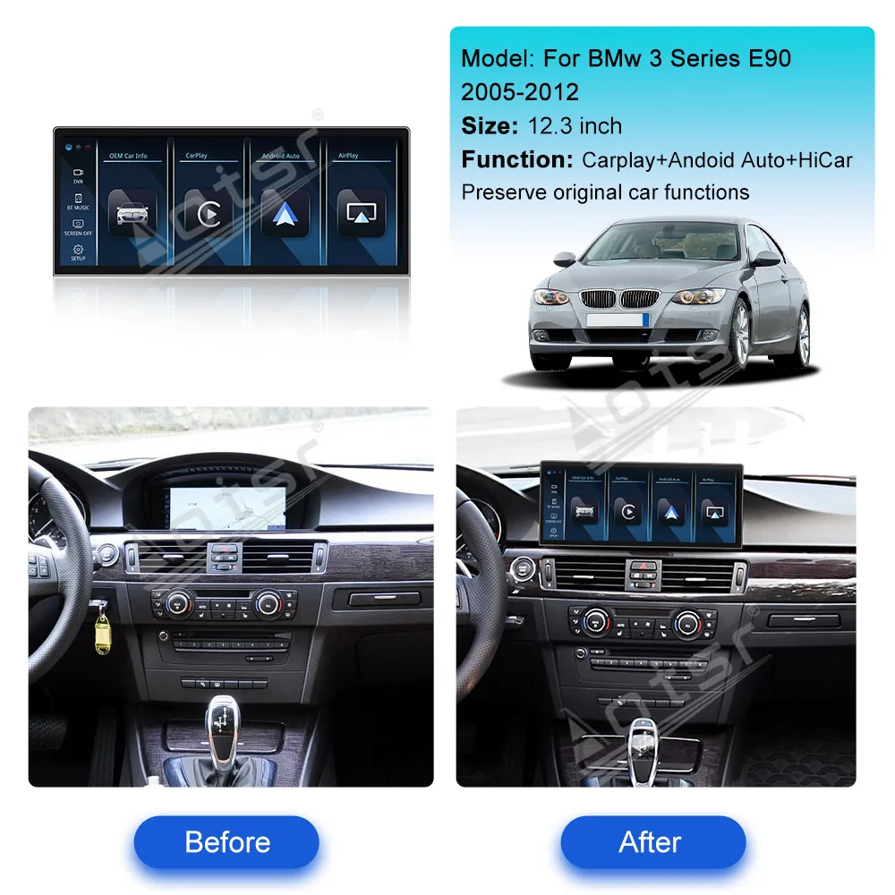 12.3'' Linux for BMW 3 Series E90 2009-2015 Navigation Apple Carplay Car Radio DSP BT Multimedia Player GPS OEM NBT Android Auto