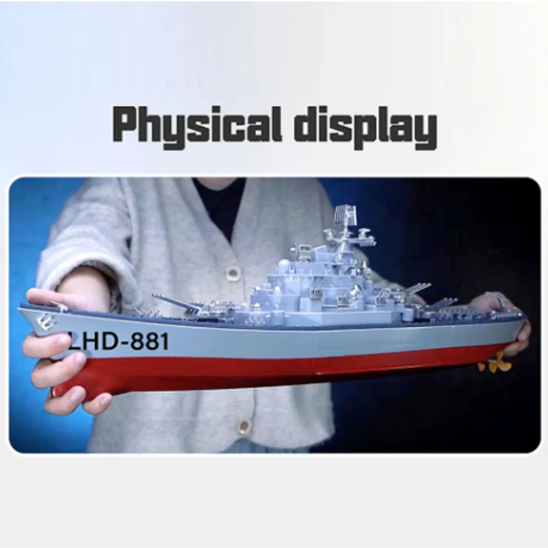 LHD-881 Rc Boats 1:390 Remote Control Battleship Warship Boats Simulation Rc Ship Educational Toys Hobbies Children Gifts