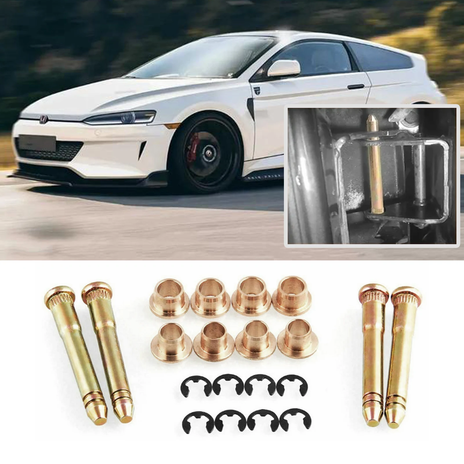 

Car Door Hinge Pin Repair Kit Bushing Pins Fit For Honda Civic Accord CR-V CRX CX DX EX SI EG6 B16 D16 EK Repalcing Accessories