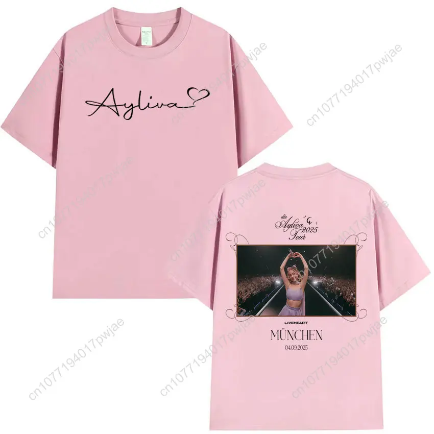 Chanteur Ayliva Tour 2025 t-shirts gothique à manches courtes surdimensionné T-shirt hommes femmes à la mode graphique Streetwear imprimé décontracté Y2K hauts