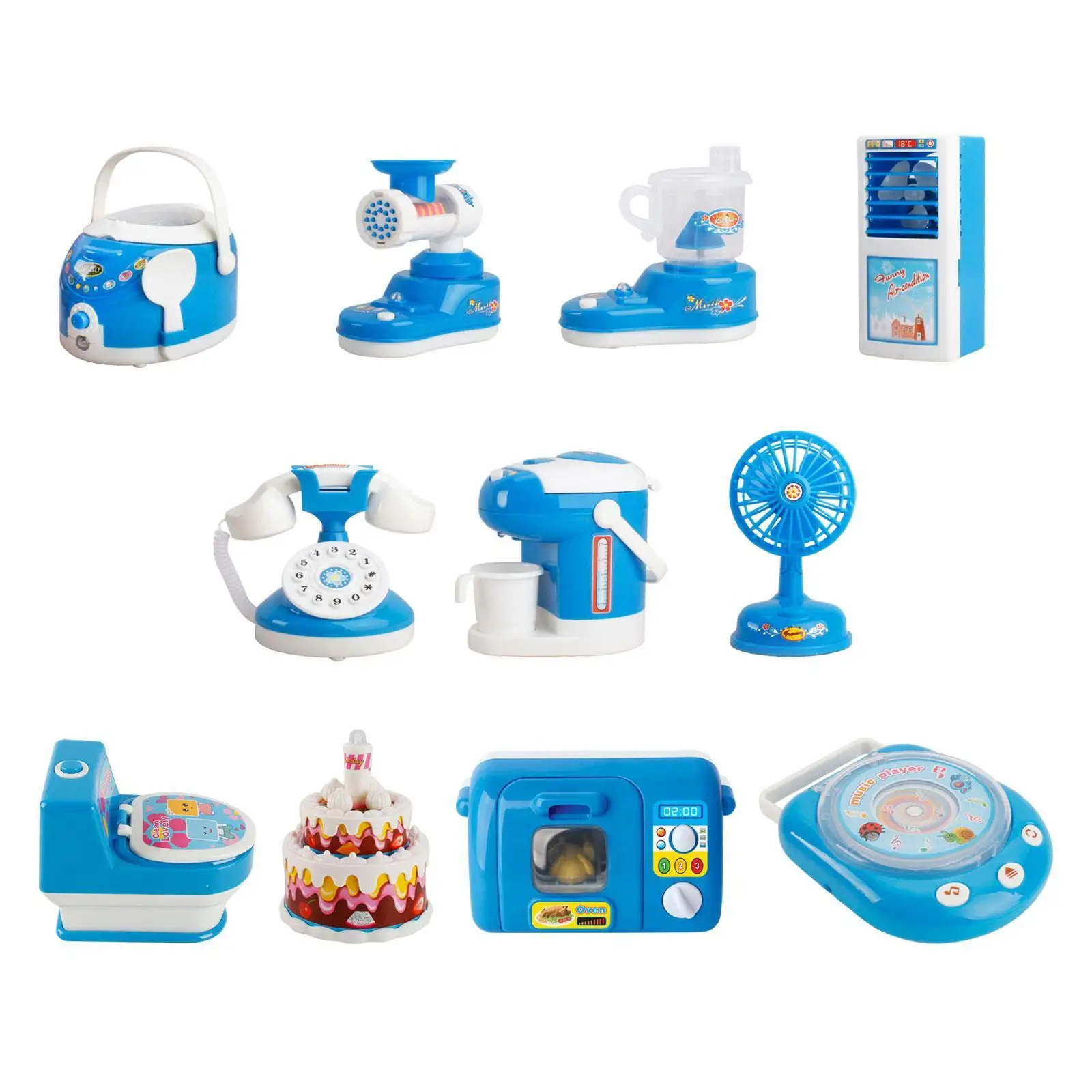 Toy Kitchen Set for Kids, Mini Appliance Playset, Educational Role Play Kitchen Items