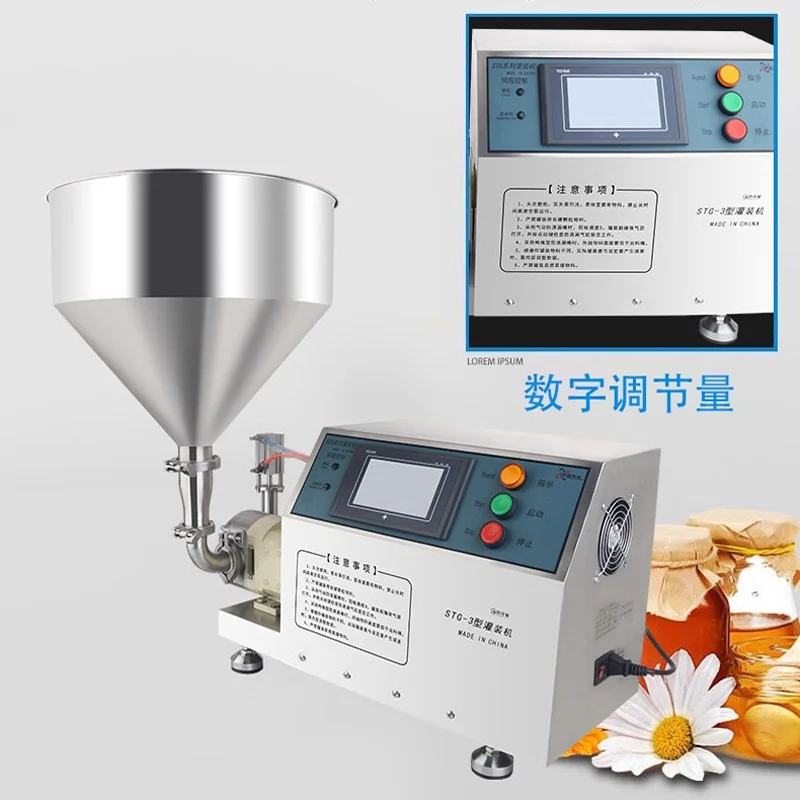 Máquina de enchimento semiautomática de bomba de rotor de alta viscosidade, óleo de vestir, creme cosmético, máquina de enchimento de bomba de câmera