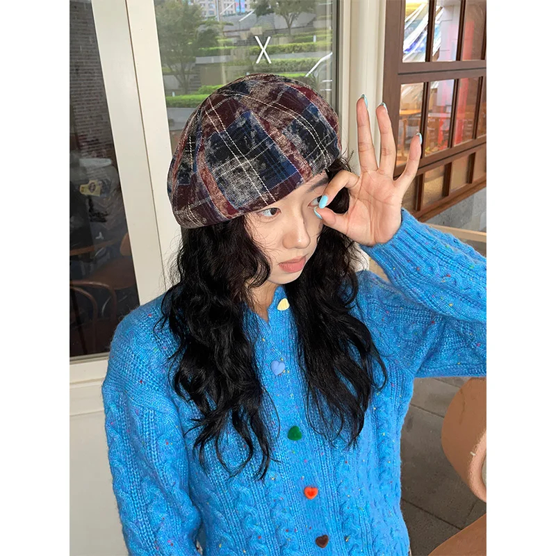 ELFSACK 2025 وصل حديثًا قبعة محبوكة مخططة ملونة للنساء #3