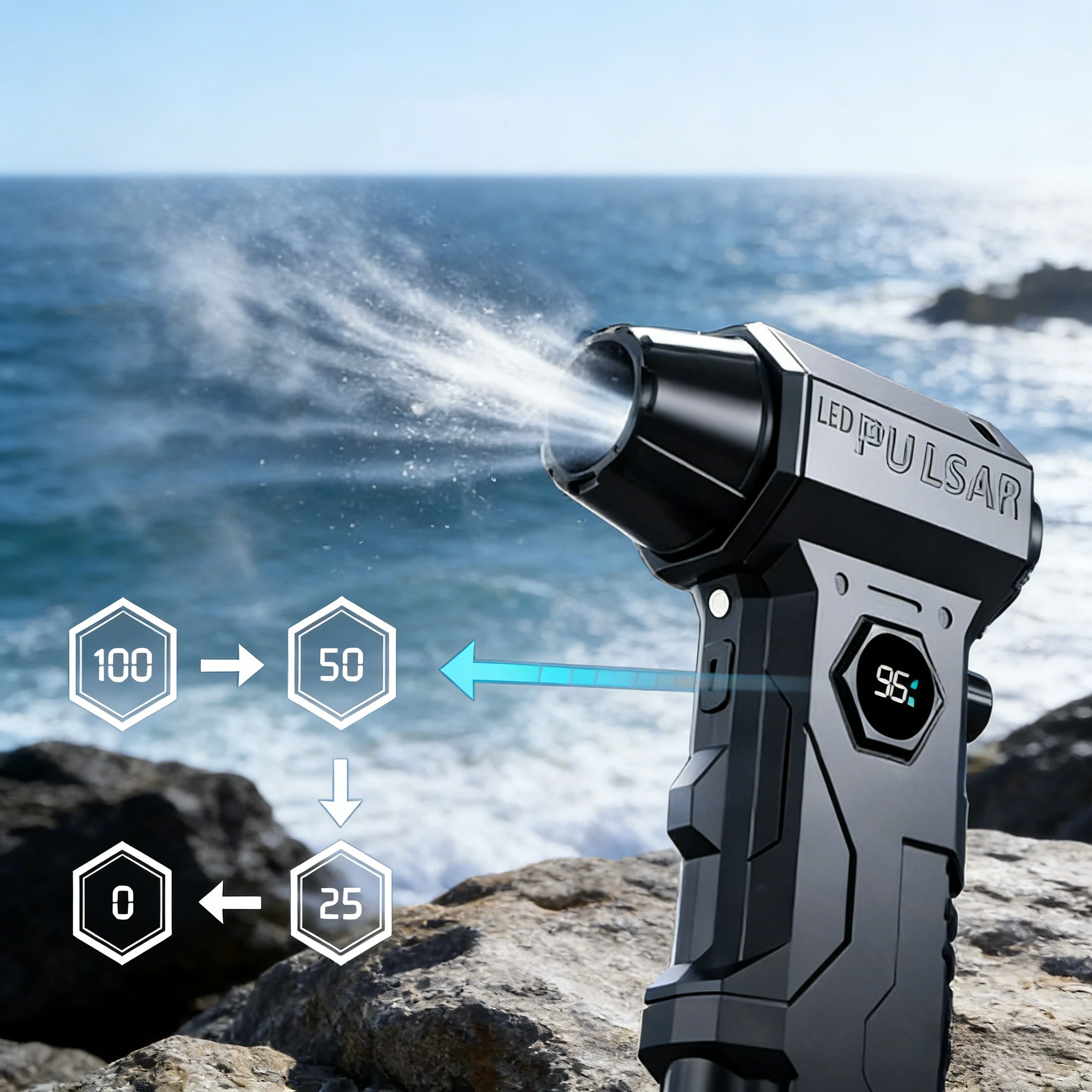 

Мощная воздуходувка X7 для детейлинга автомобилей | Пылесос 990000RPM с монитором состояния батареи